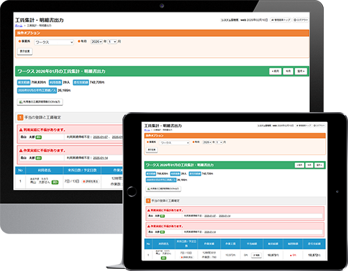 実績登録漏れのエラーチェック